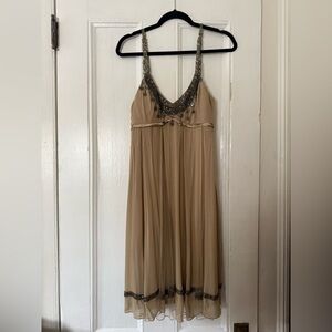 Vintage 100% Silk Sue Wong Beaded Mini Dress